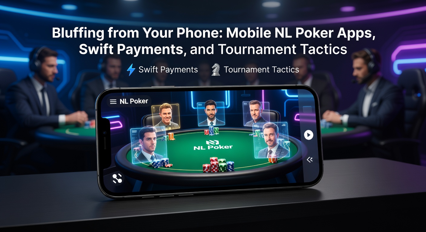 Smartphone met pokerapp in actie tijdens een toernooi, met kaarten en chips op het scherm