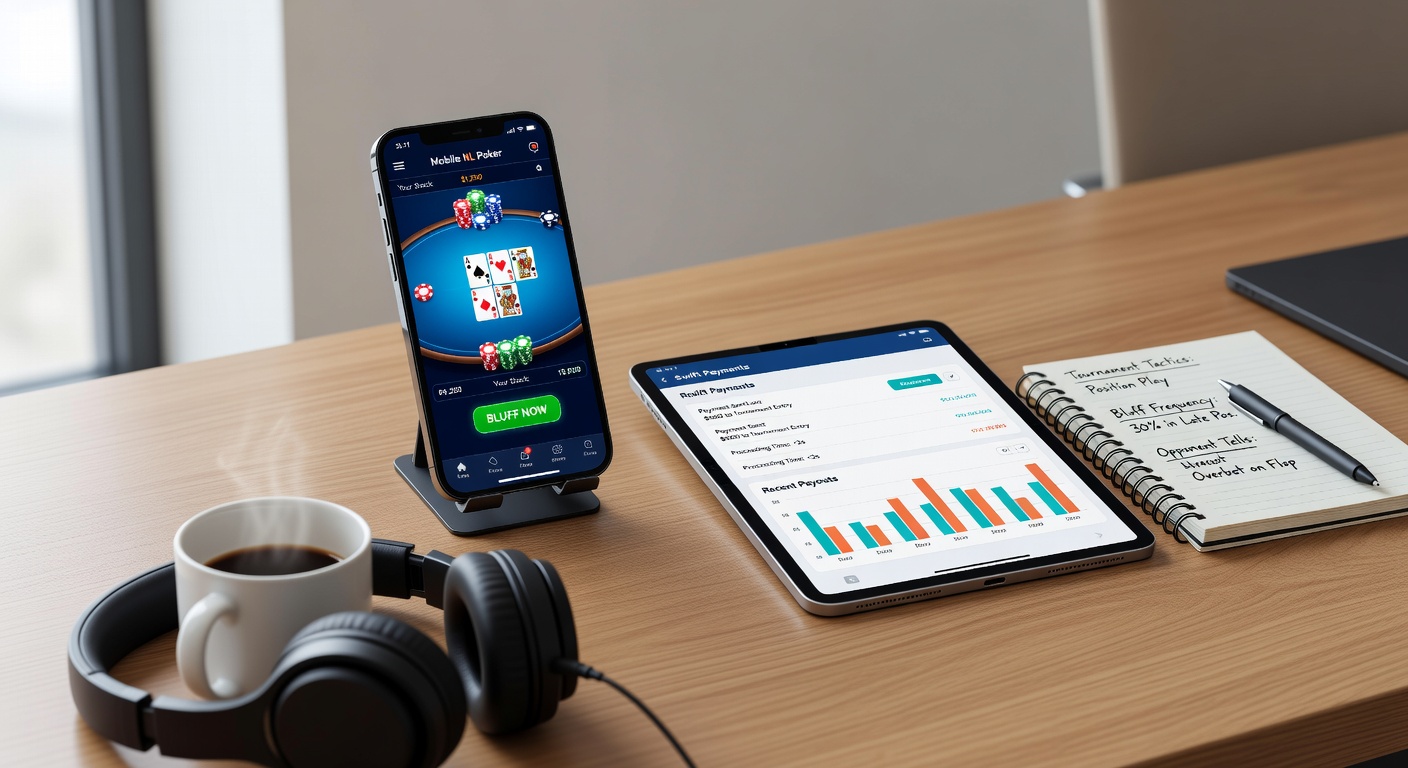 Overzicht van snelle betaalopties in een pokerapp, inclusief iDEAL en bankoverschrijvingen op een mobiel scherm