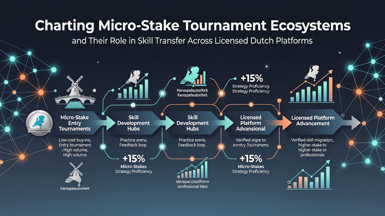 Overzicht van micro-stake toernooistructuren op Nederlandse pokerplatforms met focus op ecosysteemkaarten