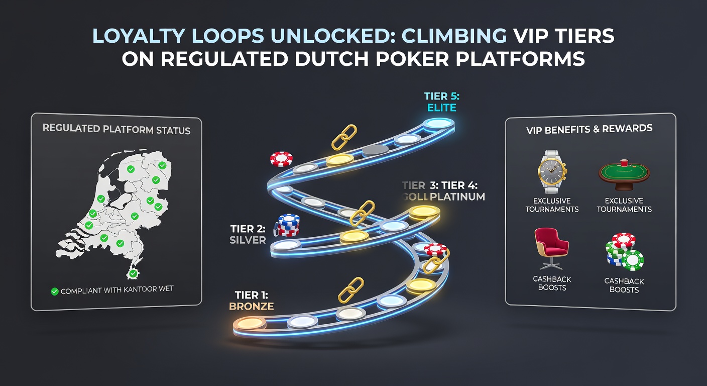 Schermafbeelding van een VIP-dashboard op een pokerapp met tier-voortgang en beloningsopties