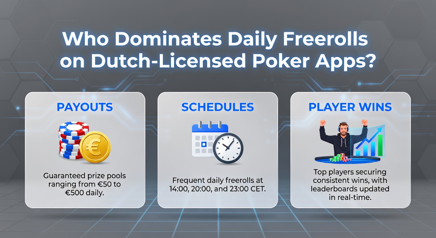 Schermafbeelding van een bruisende freeroll-toernooi op een Nederlandse pokerapp, met spelerskaarten en een groeiende prijzenpot